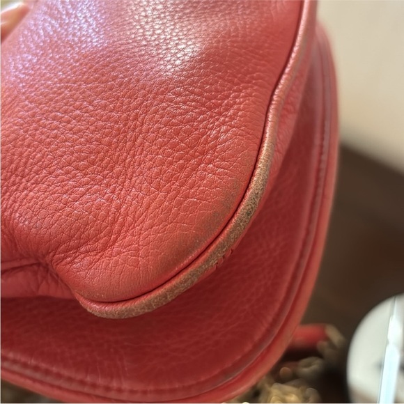 Tory Burch | Orange Amanda Leather Detachable Chain Crossbody Strap Clutch Bag - Picture 5 of 16